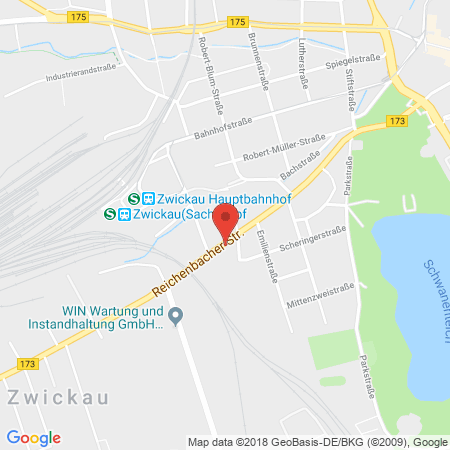 Position der Autogas-Tankstelle: JET Tankstelle in 08056, Zwickau