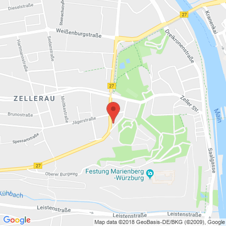 Position der Autogas-Tankstelle: JET Tankstelle in 97082, Wuerzburg