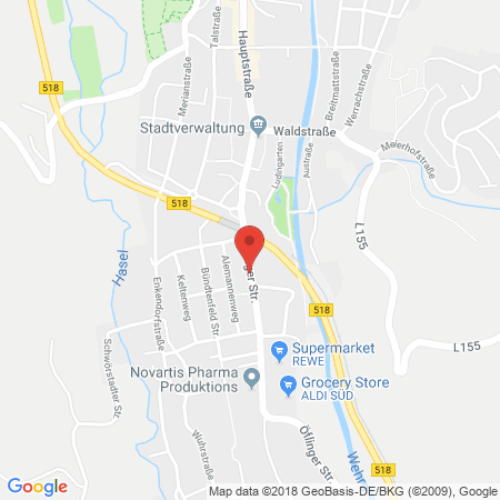 Standort der Autogas Tankstelle: Tankshop Kaiser in 79664, Wehr