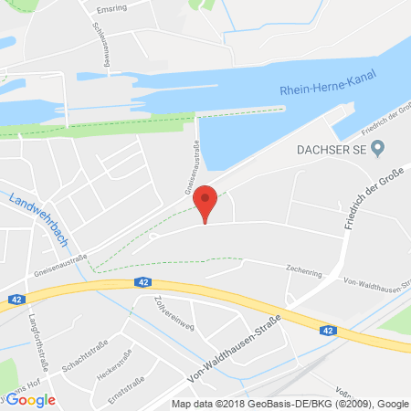 Standort der Autogas Tankstelle: p.a.c.-Gasservice GmbH in 44628, Herne