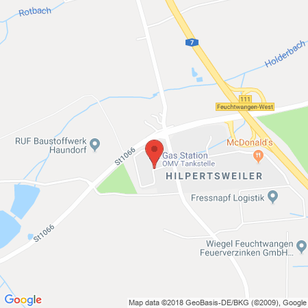 Position der Autogas-Tankstelle: OMV Tankstelle in 91625, Schnelldorf
