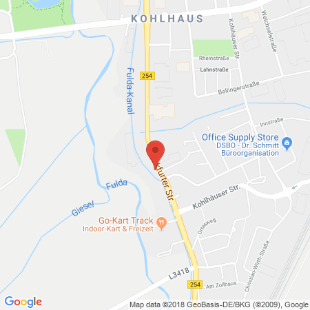 Position der Autogas-Tankstelle: Shell Tankstelle in 36043, Fulda
