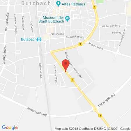 Position der Autogas-Tankstelle: Esso Tankstelle in 35510, Butzbach