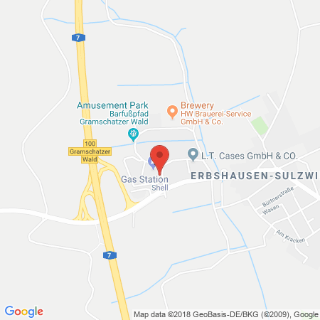Position der Autogas-Tankstelle: Shell Tankstelle in 97262, Hausen-erbshausen