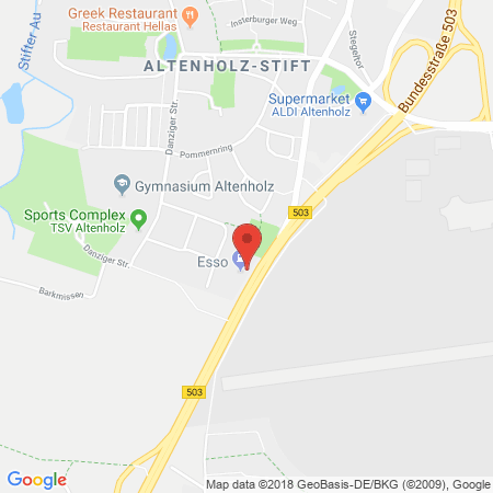 Position der Autogas-Tankstelle: Esso Tankstelle in 24161, Altenholz