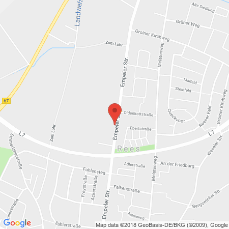 Position der Autogas-Tankstelle: AVIA Tankstelle in 46459, Rees