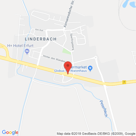 Position der Autogas-Tankstelle: HEM Tankstelle in 99098, Erfurt-Linderbach