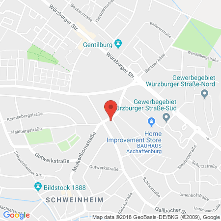 Position der Autogas-Tankstelle: Calpam Tankstelle in 63743, Aschaffenburg
