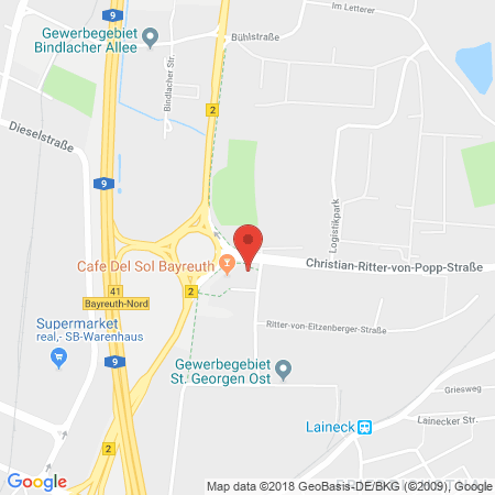 Position der Autogas-Tankstelle: Shell Tankstelle in 95448, Bayreuth