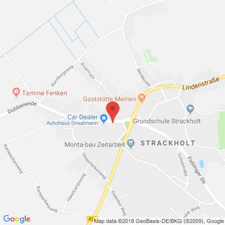 Position der Autogas-Tankstelle: Freie Tankstelle in 26629, Strackholt