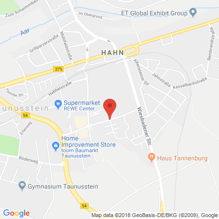 Position der Autogas-Tankstelle: Rewe Tankstelle in 65232, Taunusstein-hahn 