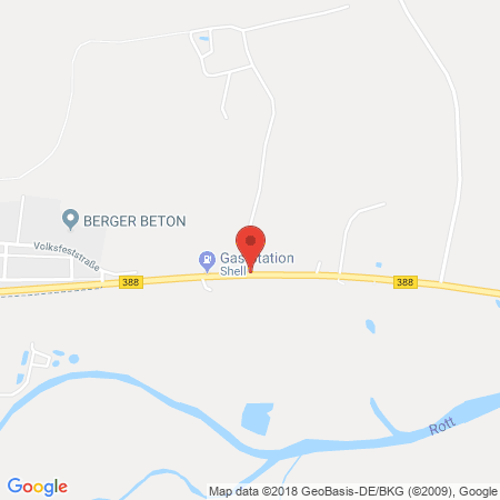 Position der Autogas-Tankstelle: Shell Tankstelle Gerhard Ehrlinger in 94167, Tettenweis