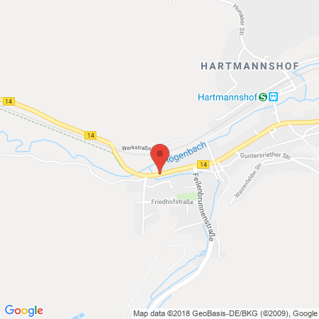 Position der Autogas-Tankstelle: GT Franken Automobile GmbH in 91224, Hartmannshof
