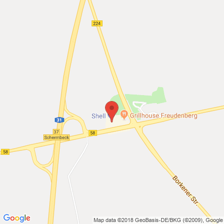 Position der Autogas-Tankstelle: Shell Tankstelle in 46284, Schermbeck