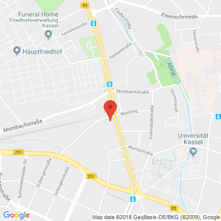 Position der Autogas-Tankstelle: JET Tankstelle in 34127, Kassel