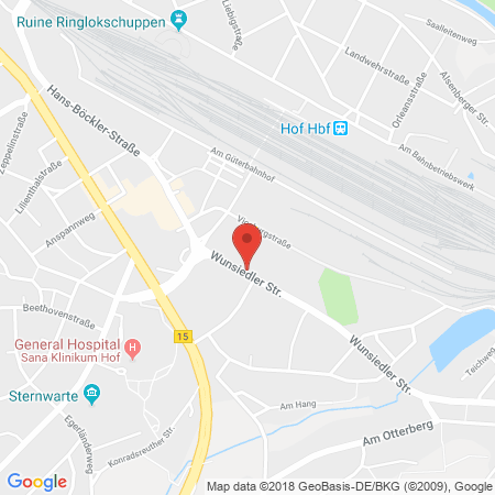 Position der Autogas-Tankstelle: Agip Tankstelle in 95032, Hof