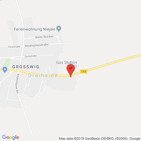 Position der Autogas-Tankstelle: GO Tankstelle in 04860, Grosswig
