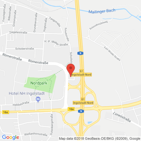 Position der Autogas-Tankstelle: Aral Tankstelle in 85055, Ingolstadt