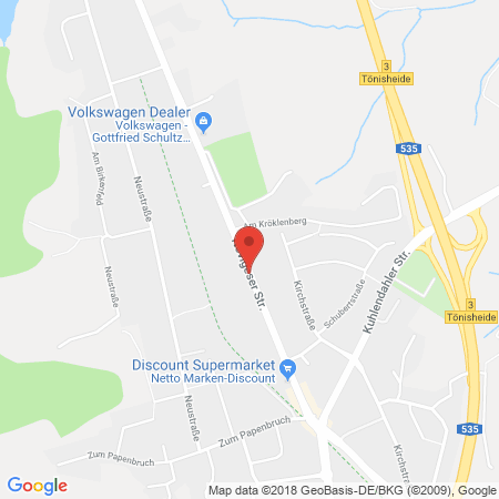 Standort der Autogas Tankstelle: SVG Straßenverkehrsgen. Nordrhein eG in 42553, Velbert-Neviges