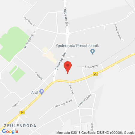 Position der Autogas-Tankstelle: AVEX Tankstelle in 07937, Zeulenroda