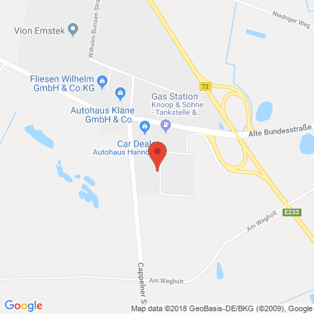 Position der Autogas-Tankstelle: K1 Tankstelle in 49685, Emstek