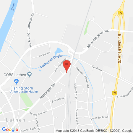 Position der Autogas-Tankstelle: Rudolf Winkel Tankstelle / Kfz in 49762, Lathen