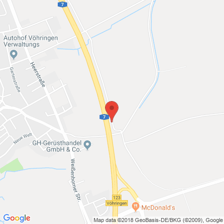 Position der Autogas-Tankstelle: OMV Autohof Weißenhorn in 89269, Vöhringen