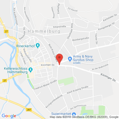 Position der Autogas-Tankstelle: Bft Tankstelle Walther in 97762, Hammelburg