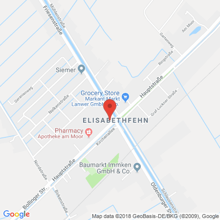 Position der Autogas-Tankstelle: AVIA Elisabethfehn in 26676, Barßel