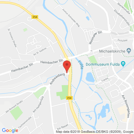Standort der Autogas Tankstelle: AVIA FAUST in 36041, Fulda
