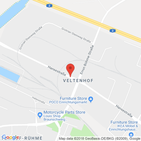 Position der Autogas-Tankstelle: Shell-Autohof in 38112, Braunschweig-Veltenhof