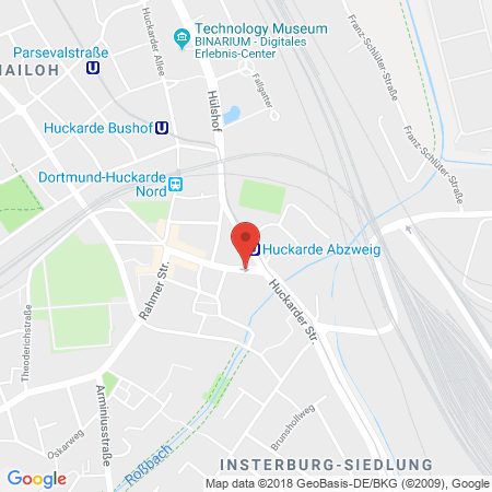 Position der Autogas-Tankstelle: AVIA STATION in 44369, Dortmund-Huckarde