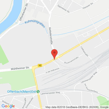 Position der Autogas-Tankstelle: Gas Service De GmbH in 63075, Offenbach am Main