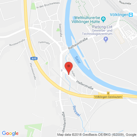 Position der Autogas-Tankstelle: Tankstelle am Kaufland in 66333, Völklingen-Wehrden
