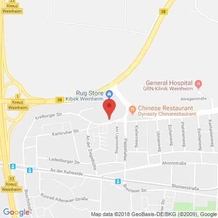 Position der Autogas-Tankstelle: Autohaus Jöst GmbH in 69469, Weinheim