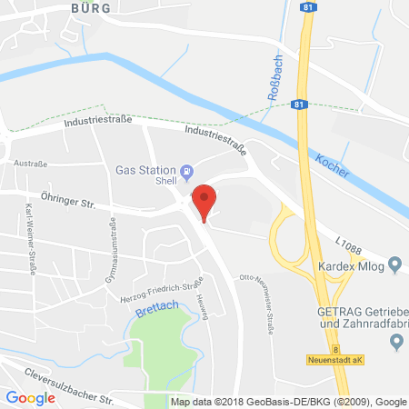 Position der Autogas-Tankstelle: R&S Autoservice in 74196, Neuenstadt