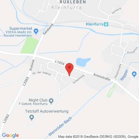 Standort der Autogas Tankstelle: Reifenservice und Tankstelle in 99735, Kleinfurra