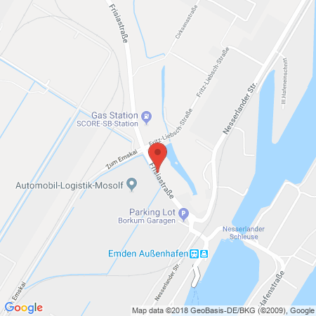Standort der Autogas Tankstelle: Score Tankstelle in 26723, Emden