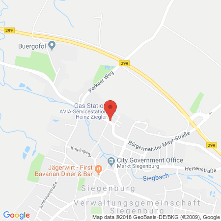 Position der Autogas-Tankstelle: AVIA Tankstelle Ziegler in 93354, Siegenburg
