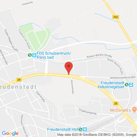 Position der Autogas-Tankstelle: AVIA-Station in 72250, Freudenstadt