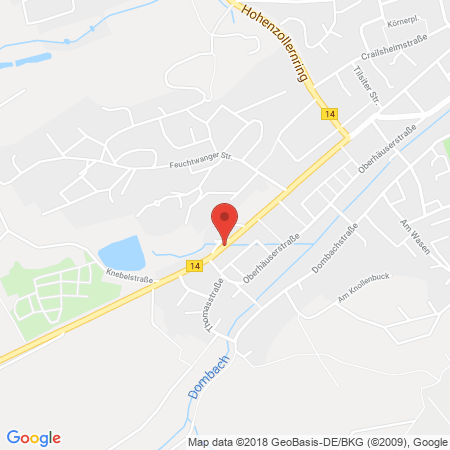Position der Autogas-Tankstelle: Esso Station Ernst Scheuerpflug in 91522, Ansbach