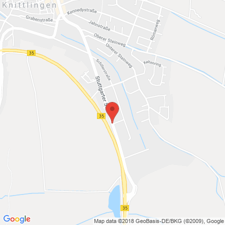 Position der Autogas-Tankstelle: BFT Station in 75438, Knittlingen