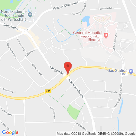 Position der Autogas-Tankstelle: Nordoel-Tankstelle in 25337, Elmshorn