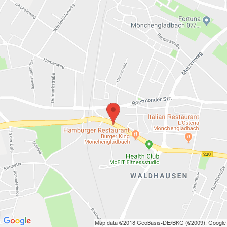 Position der Autogas-Tankstelle: Autogastankstelle Klaus Puhl in 41068, Mönchengladbach