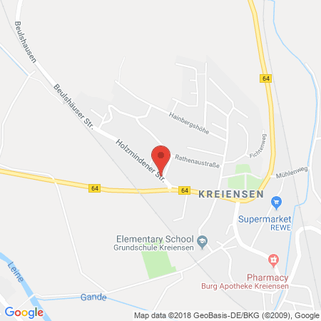 Position der Autogas-Tankstelle: TS der Volksbank eG Dassel in 37581, Bad Gandersheim