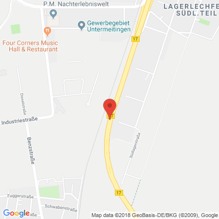 Position der Autogas-Tankstelle: Shell Tankstelle in 86836, Lagerlechfeld