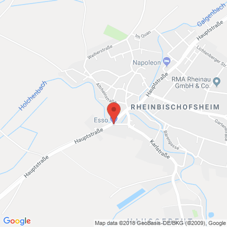 Position der Autogas-Tankstelle: Esso-Tankstelle Heinz Drischel GmbH in 77866, Rheinau
