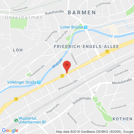 Position der Autogas-Tankstelle: aurego GmbH in 42285, Wuppertal-Unterbarmen
