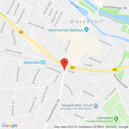 Standort der Autogas Tankstelle: Cremer Heitmann in 48231, Warendorf