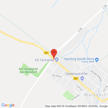 Position der Autogas-Tankstelle: ED-Tankstelle Zufelde in 54578, Walsdorf